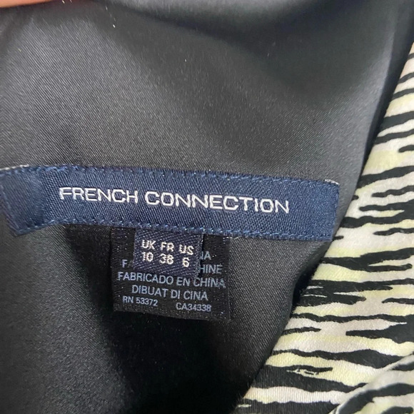 FRENCH CONNECTION  SAHARA WAVE ZEBRA DRESS SZ 6 - Picture 10 of 14